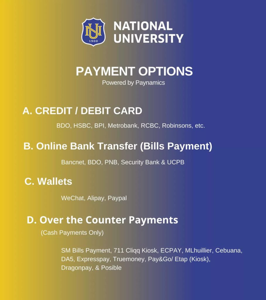 Payment Options National University