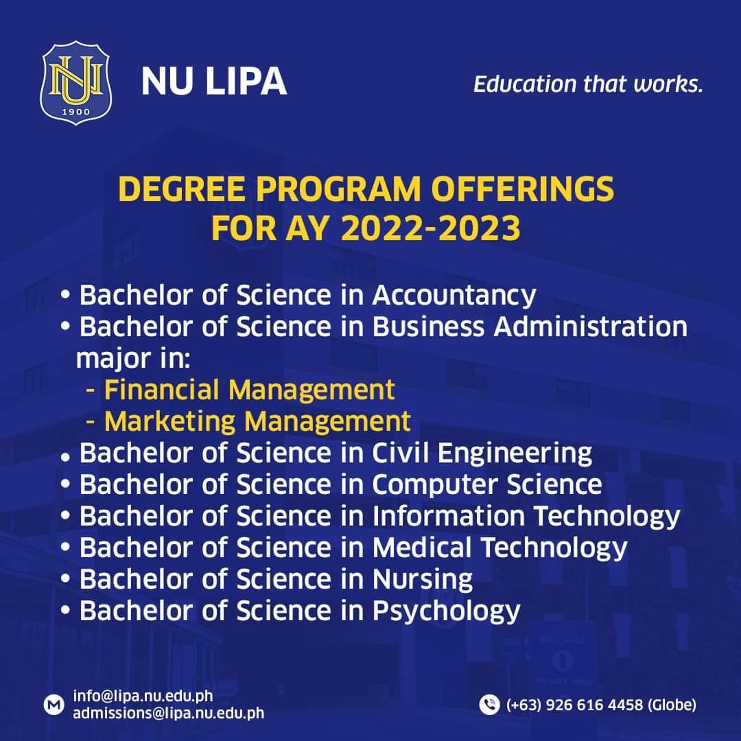 NU Lipa Programs National University