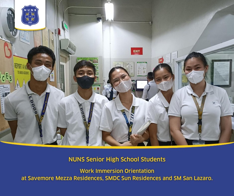 NUNS Senior High School students dove into their Work Immersion ...